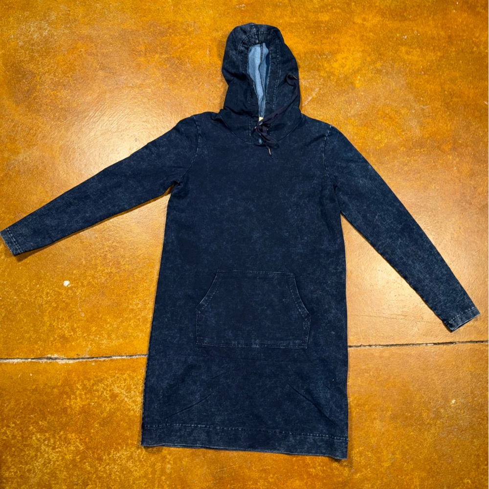 Jane and Delancey denim wash French Terry cotton hoodie dress size small